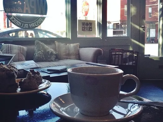 Afternoon light, coffee & good conversation. (at WPA Bakery)
