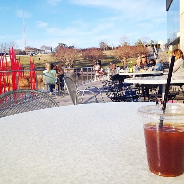 Sun, breeze & iced Americanos. Happy Saturday, y'all. (at Virginia Museum of Fin