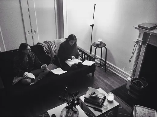 Tea and homework tonight featuring #Coffitivity, Mazzy Star & our friends Liv an